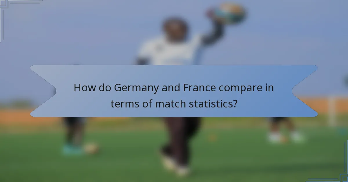 How do Germany and France compare in terms of match statistics?