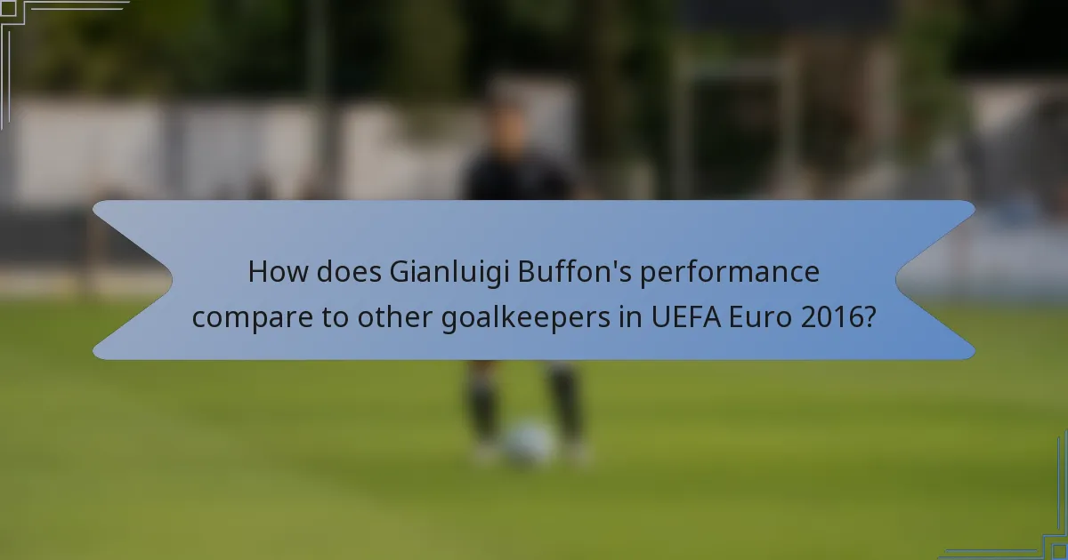 How does Gianluigi Buffon's performance compare to other goalkeepers in UEFA Euro 2016?