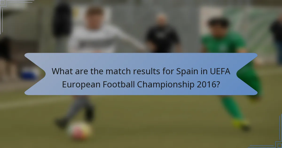 What are the match results for Spain in UEFA European Football Championship 2016?