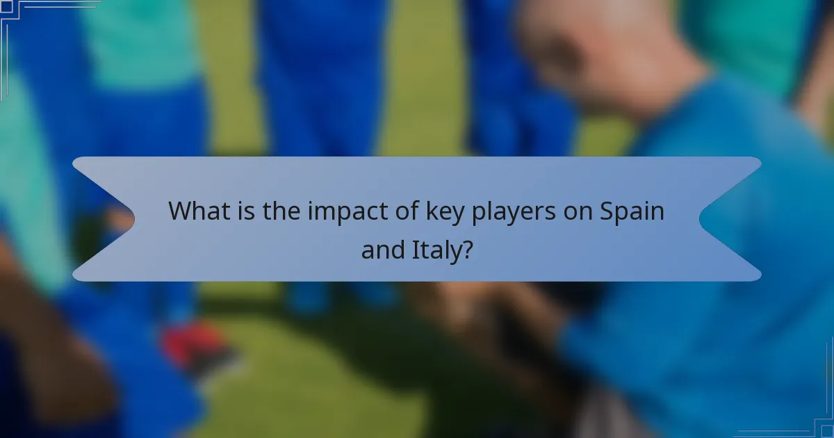 What is the impact of key players on Spain and Italy?