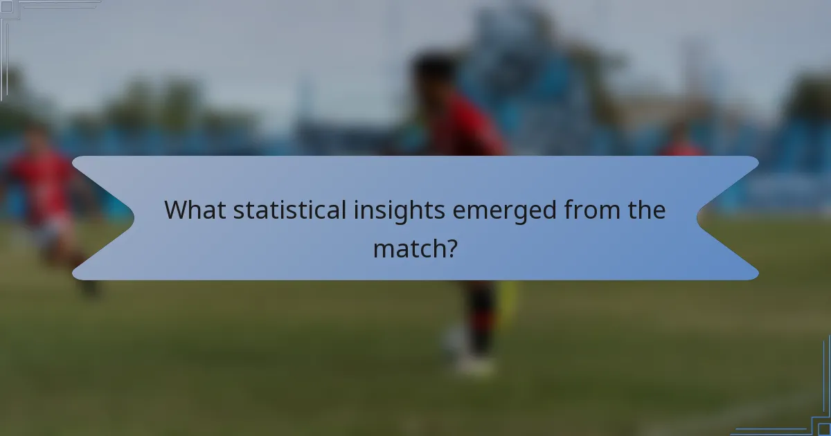 What statistical insights emerged from the match?