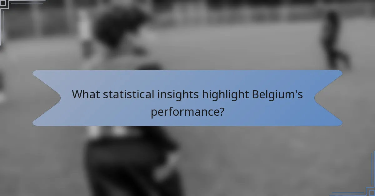 What statistical insights highlight Belgium's performance?